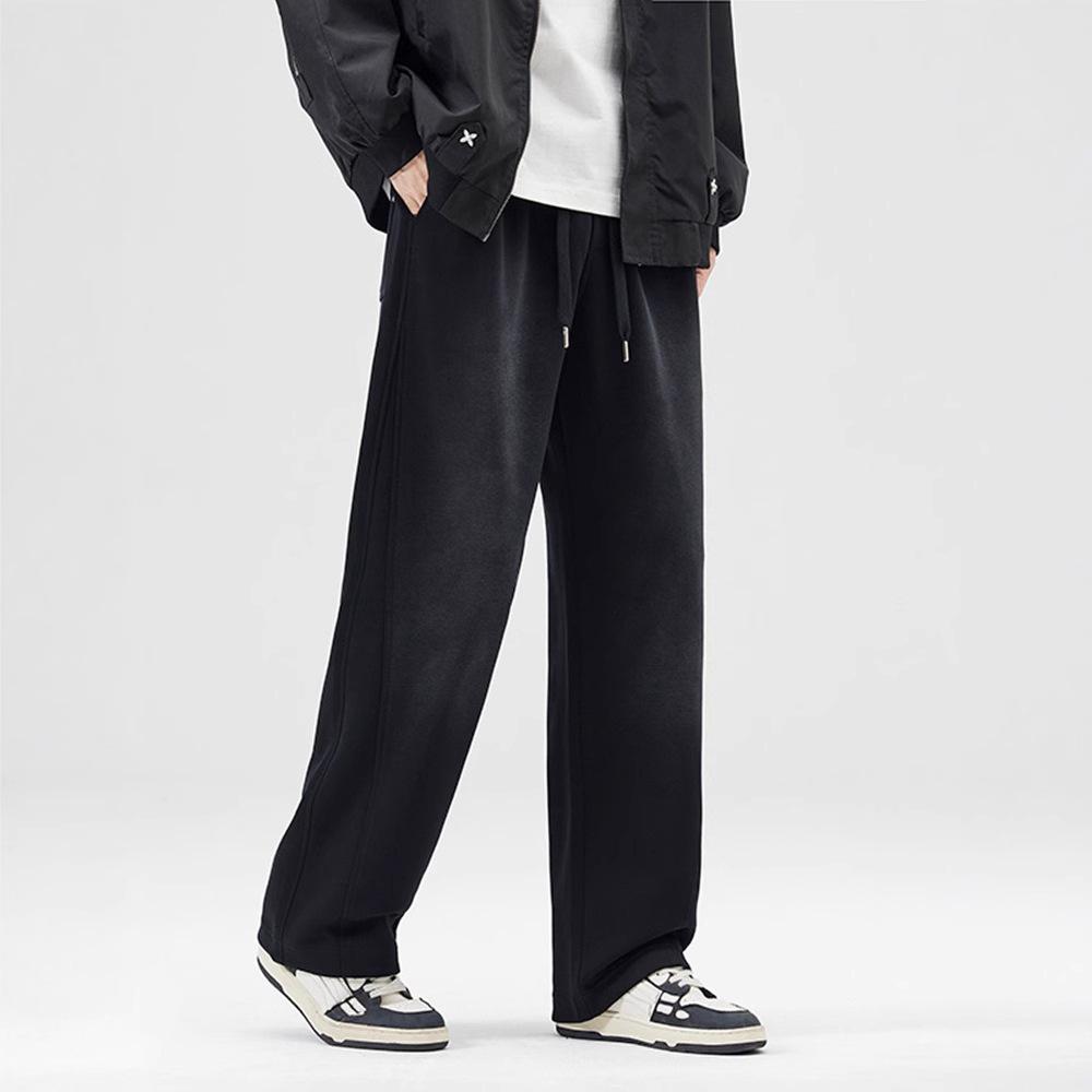 Pánské fleecem podšité tepláky s rovnými nohavicemi - Podzim/Zima 2024 Těžká váha pro volný čas