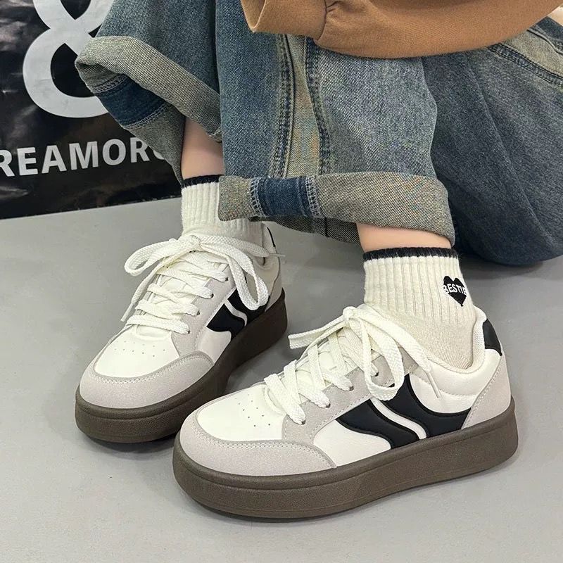 

Spring new German training shoes thick-soled heightening casual sports board shoes 35 чёрный