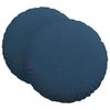 Seat Cushion 2 Pcs Blue Ø60 X 21 Cm Fabric