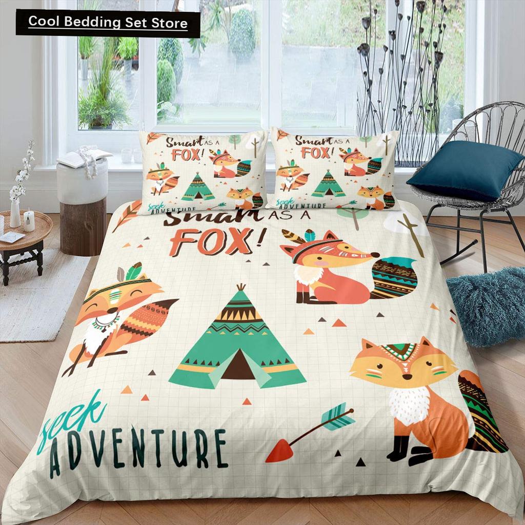 Camping Äventyr Kung Drottning Påslakan Utrustning Yxa Stock Sängkläder Set Lägereld Spade Täcköverdrag Polyester Täckeöverdrag