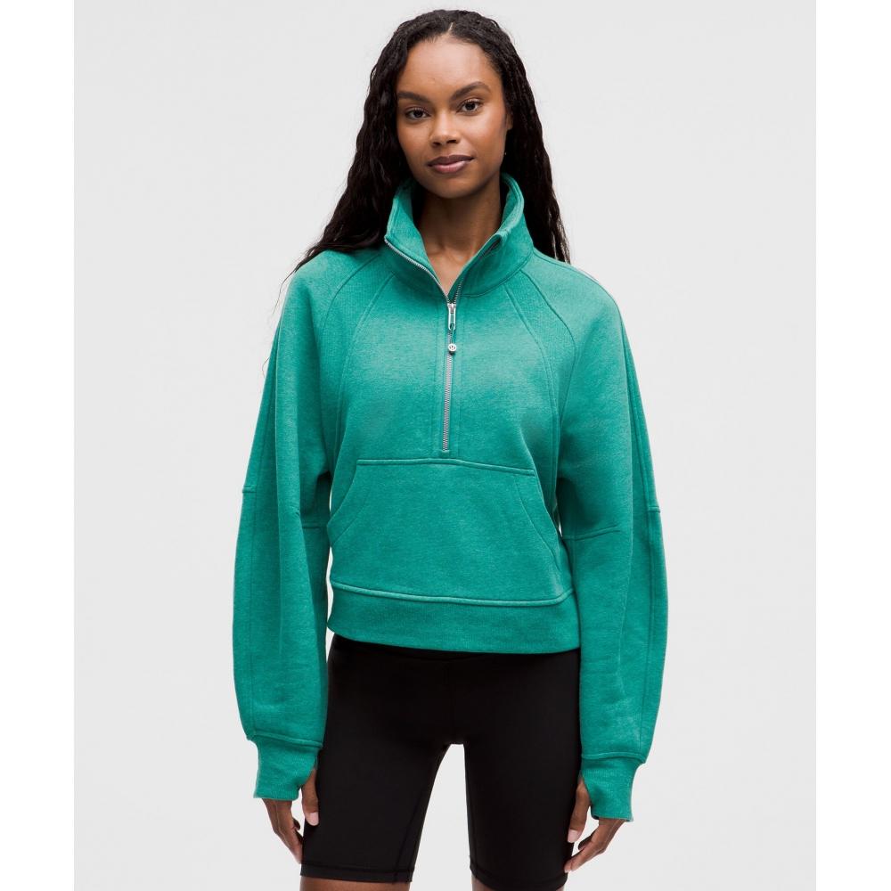 

Lululemon Scuba Oversized Funnel Neck Half Zip Heathered Teal Lagoon XS/S