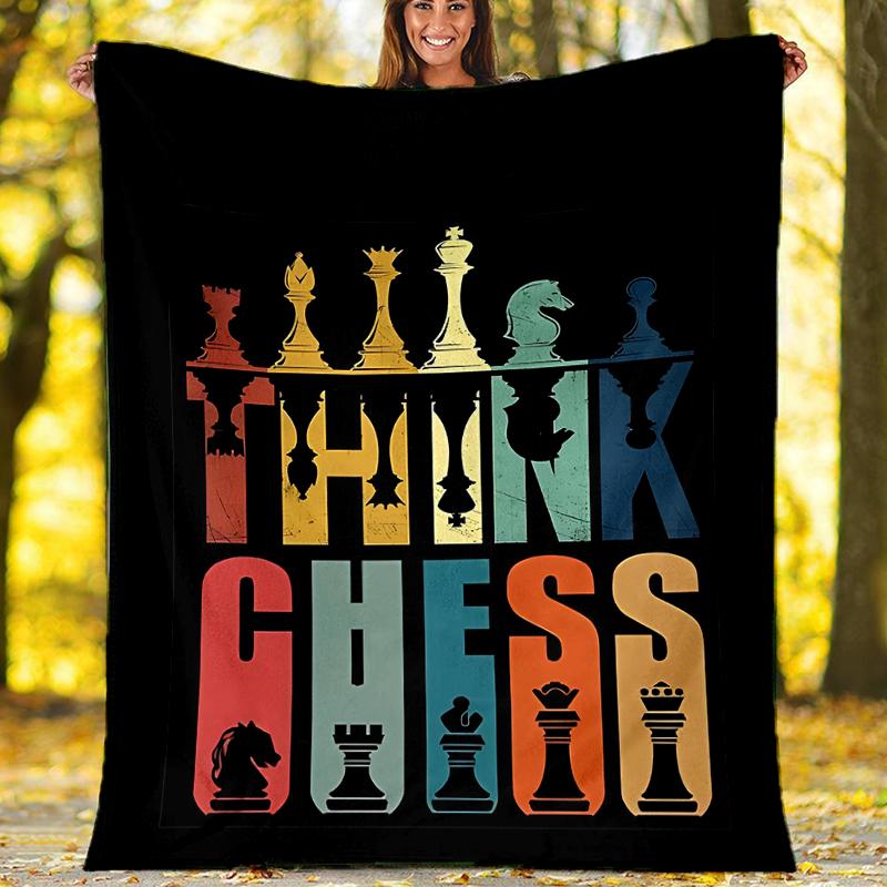 Chess Theme Printed Blanket - Perfect for Couch, Bed, Travel & Outdoor Use | Machine Washable, Cozy & Durable.