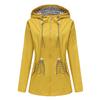 Women's Long Sleeve Hooded Jacket Drawstring Loose Fit Casual Windbreaker Raincoat Outerwear