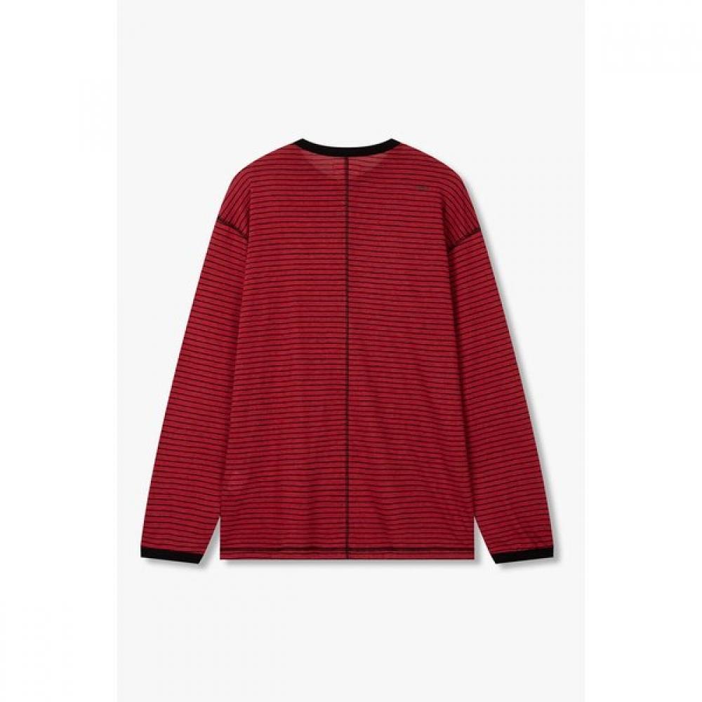 STUDIO TOMBOY Henry Neck STripe Long Sleeve T shirT  910622222cT 