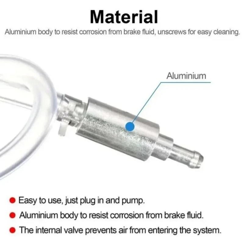 Manual Fluid Extractor Pump, Motorcycle Brake Bleeder Kit, One-Way Check Valve Hydraulic Brake Clutch Bleeding Tool, with Alumin