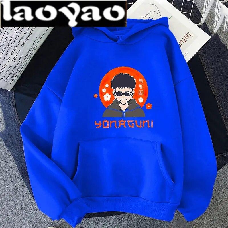 Harajuku Anime Bad Bunny Yonaguni Hoodies Unisex Kawaii Cartoon Ästhetik Druck Winter Warm Halten Langarm Frauen Sweatshirt Tops