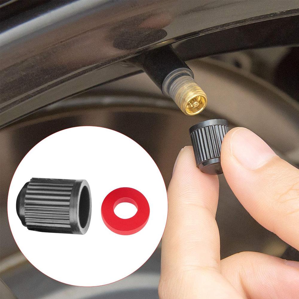 100pcs Tire Stem Valve Caps with O Rubber Ring Universal Stem Covers for Cars Bike and Bicycle Motorcycles