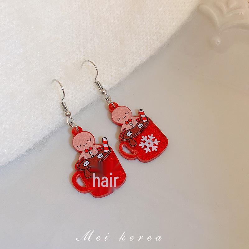 Silver Needle Snowflake & Snowman Alpaca Holiday Stud Earrings - Sweet Fashion Trend