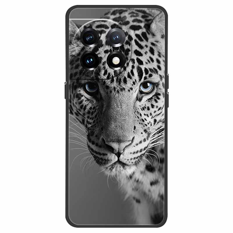 For OnePlus 11 5G Case One Plus 11R Flower Marble Black Bumper Soft TPU Silicone Cover for OnePlus 11 / 11R 5G Phone Cases Capas