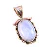 Natural Rainbow Moonstone Gemstone 925 Solid Silver Two Tone Pendant 1.25'' O9f11