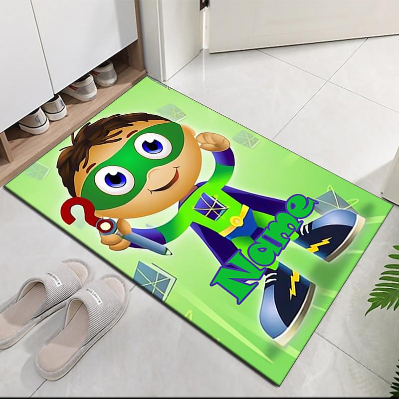 Custom Name Super Why Printed Carpet, for Office Chair Living Room Bedroom Kitchen Room Decor Gifts.