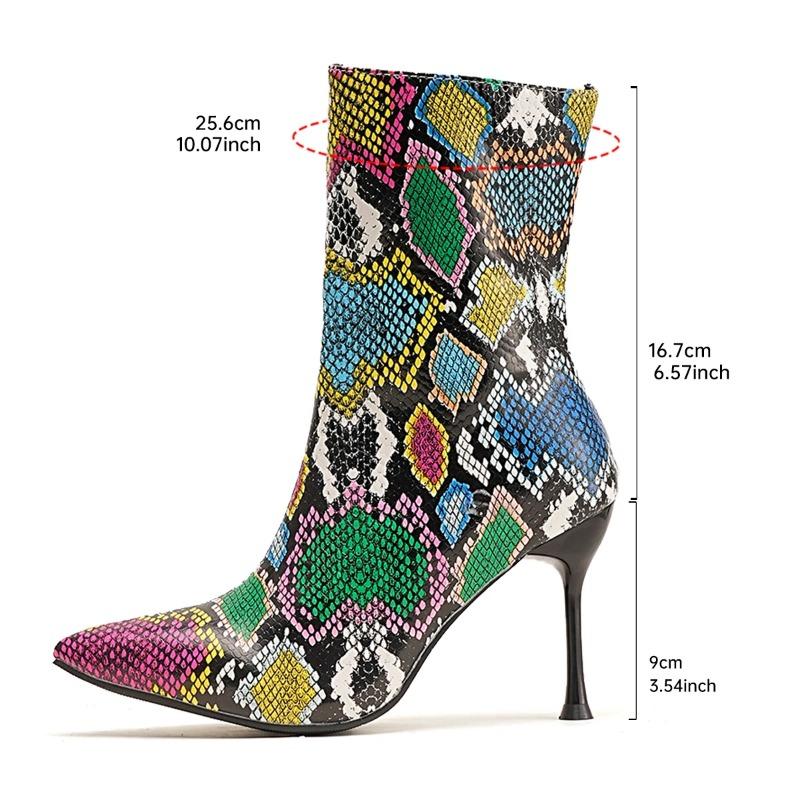 Móda Nové Podzimní Špičaté Kozačky na Podpatku 2025 Spice Girls Plus Size Středně Vysoké Kuželové Kozačky