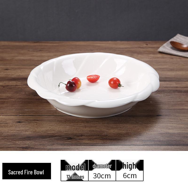 Creative Large Ceramic Soup Bowl - Thickened, Round, Restaurant & Household Tableware