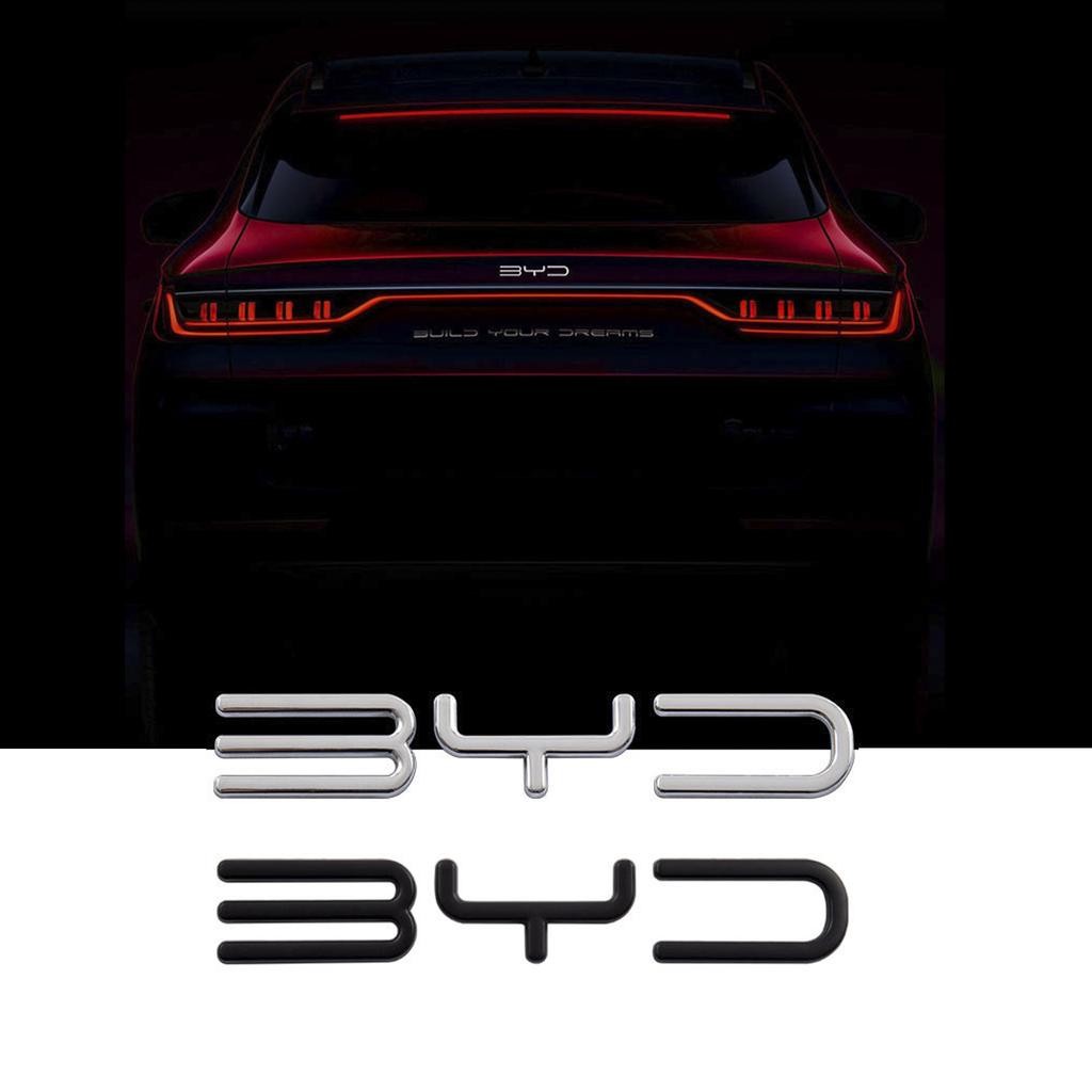 1 ks 3D kovové logo odznak s písmeny pro auto BYD Dekorace zadního kufru Nálepka Stylingové Auto Doplňky