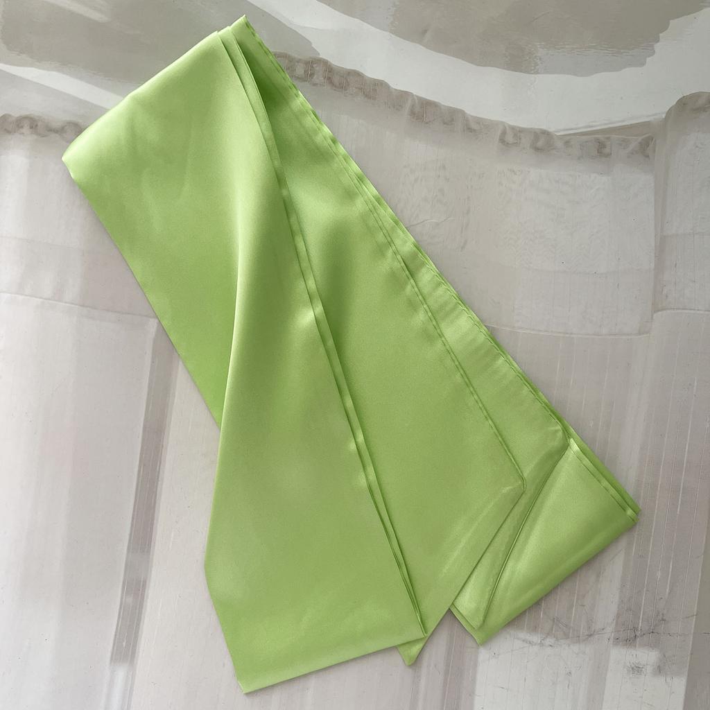 9.5x250cm Solid Satin Silk Scarf Neckerchief Long Wide Neck Scarves Hair Band Bag Ribbon Multi-Use Fashion Accessory Waist Belt