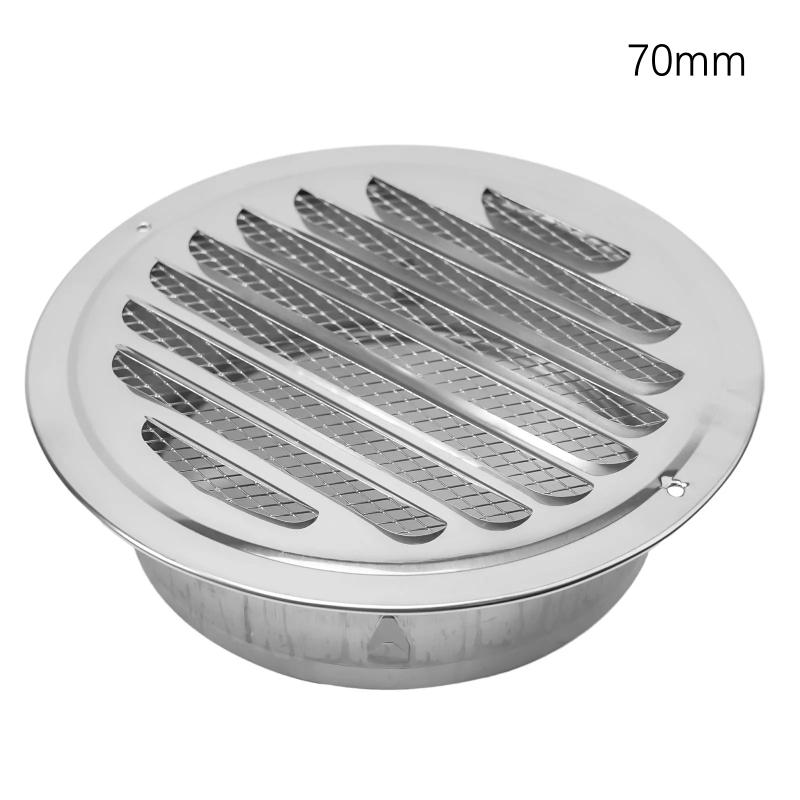 

70-300Mm Round Stainless Steel Air Vent Grille Insect Protection Home Exterior Wall Ducting Ventilation Tools Exhaust Hoods 70mm