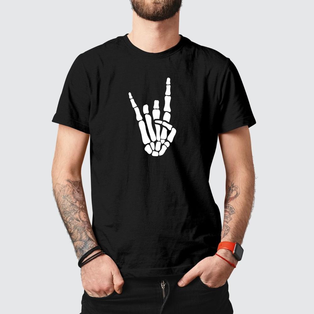 

Rock Hand Symbol Printed T Shirt Unisex Graffiti Art Artist Design Music Lovers M