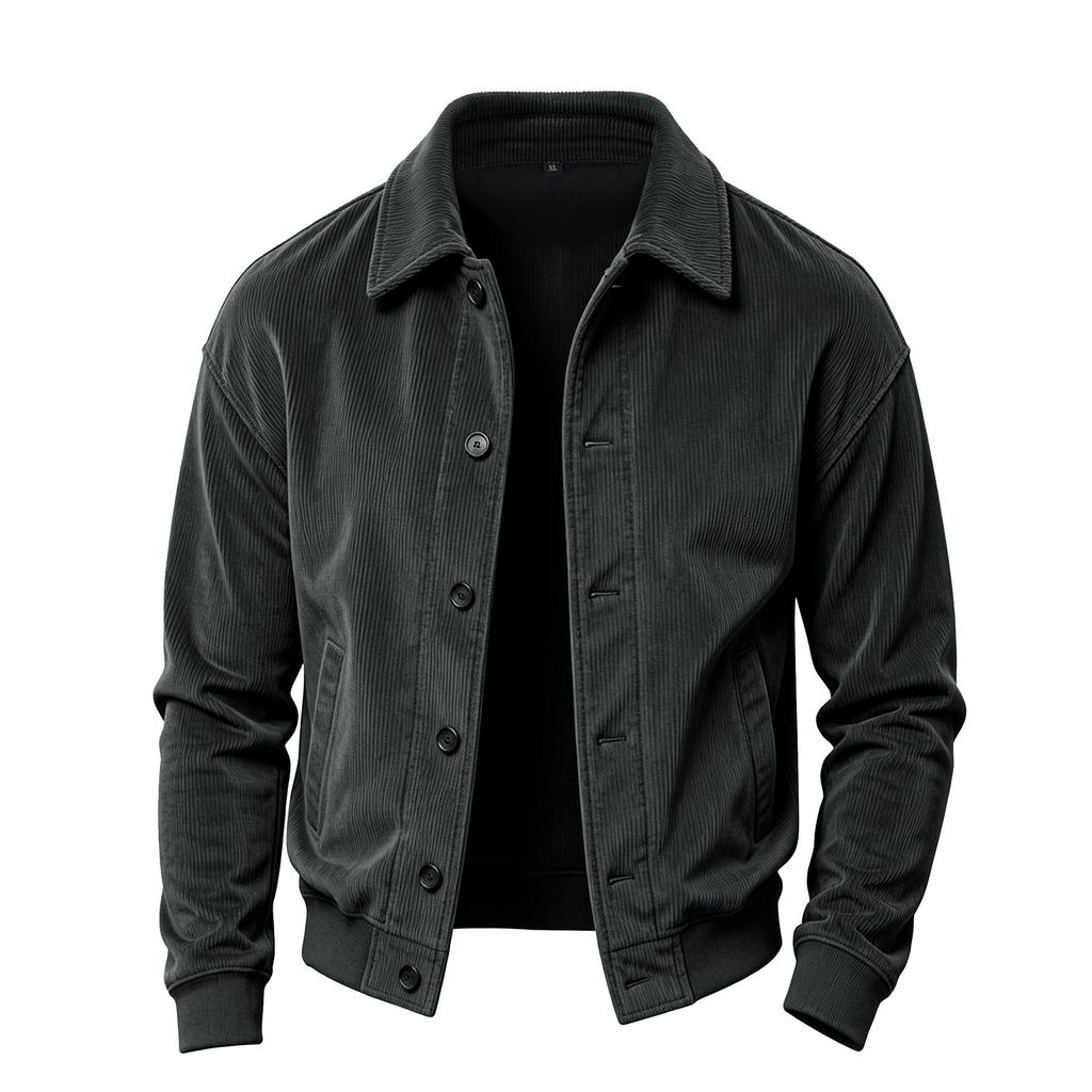 Herren Cordjacke Reverskragen Knopfleiste Seitentasche Vintage Amerikanisch Retro Lässige Oberbekleidung Herbst Winter Tägliche Jacken