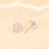 Sweet Love Heart Sparkle Peach Heart Student Earrings Girl Earrings Hundred with Girlfriends