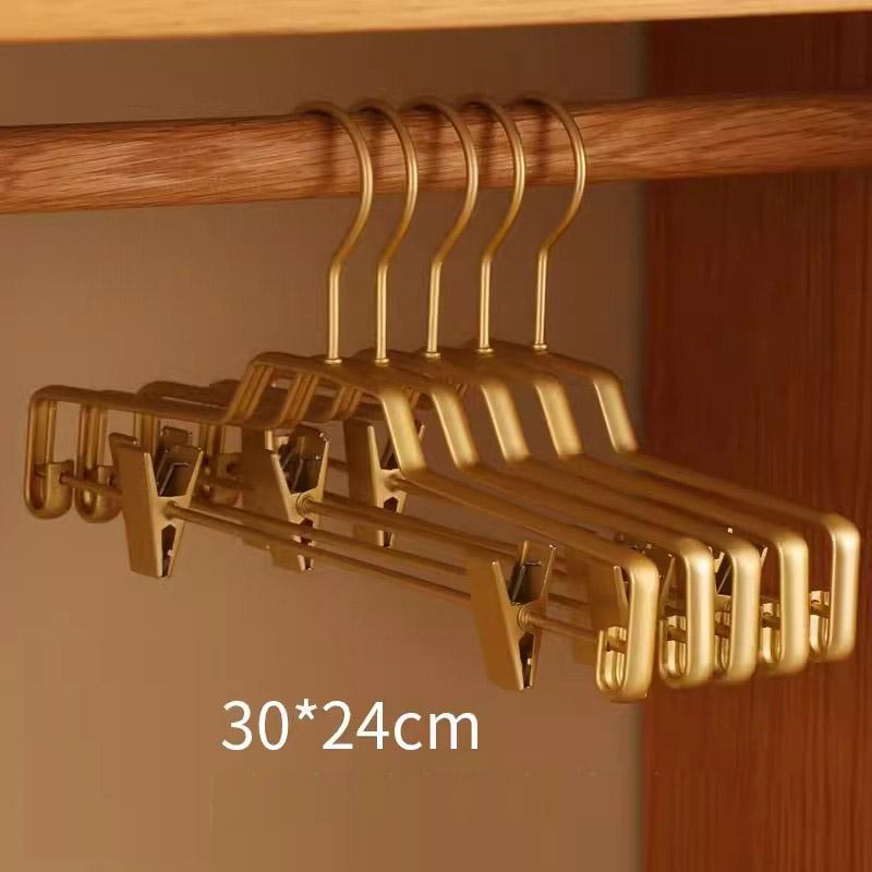 

5 шт. Вешалки для брюк Роскошные вешалки для хранения брюк Нескользящая сушилка для одежды Алюминиевый сплав Экономия места в гардеробе Органайзер для брюк 5pcs