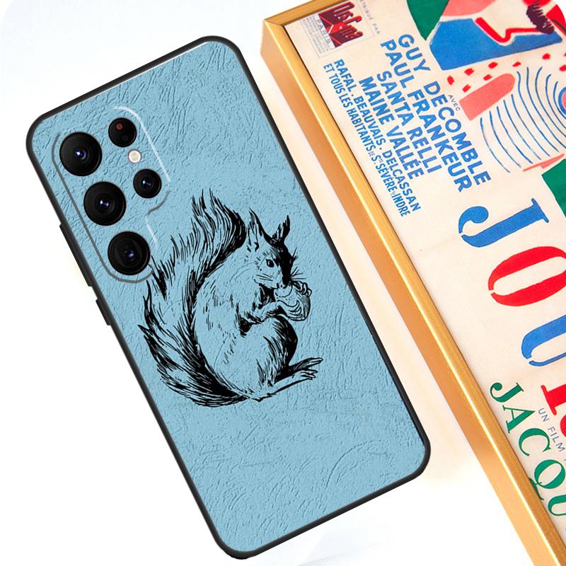 Cartoon Squirrel Case For Samsung Galaxy S23 Ultra S24 S22 S8 S9 S10 Plus Note 10 20 Ultra S20 S21 FE Cover