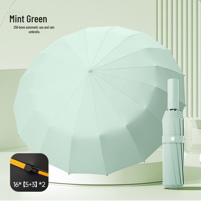 Large Windproof Automatic Folding Umbrella for Men and Women - Reinforced, Dual-Use for Sun and Rain