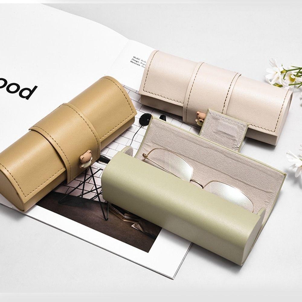 Printed Bear PU Glasses Box Cute Eyeglasses Holder Simple Printing Glasses Case  Outdoor