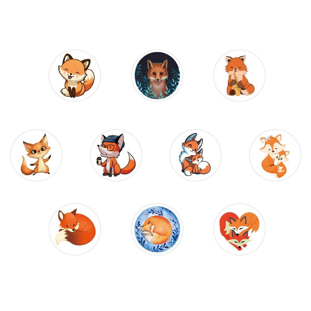 500Pcs 0.92 Inch Sticker Roll Fox Label for Party Decorations,Envelopes Card Reward Stickers