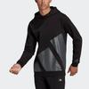 adidas Men's Large Logo Hooded Fleece Pullover Sweatshirt Black HI1180