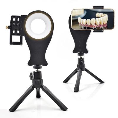 Luce di riempimento per fotografia dentale, luminosità regolabile a 5 livelli, lampada ad anello calda/bianca per telefono cellulare, luce dentale rotante