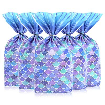 50 unidades Bolsa de Regalo de Caramelo Cola de Sirena Niña Tema La Sirenita Suministros para Fiesta de Cumpleaños Bolsa para Galletas Decoración Baby Shower Detalles