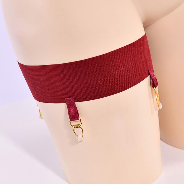 Punk Leg Rings With Thigh High Stockings Oil Shiny Sexy Stockings Set + Hold Up Silicone Garter Belt Sexy Lingerie Underwear