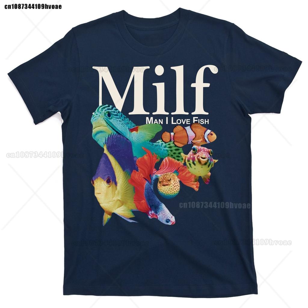 Milf Unisex I Love Fish Funny T-Shirt