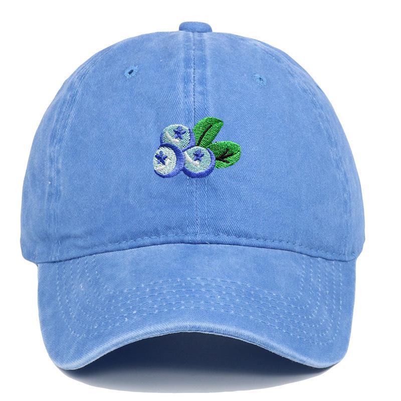 Trendy Unisex Retro Duckbill Cap with Blueberry Embroidery