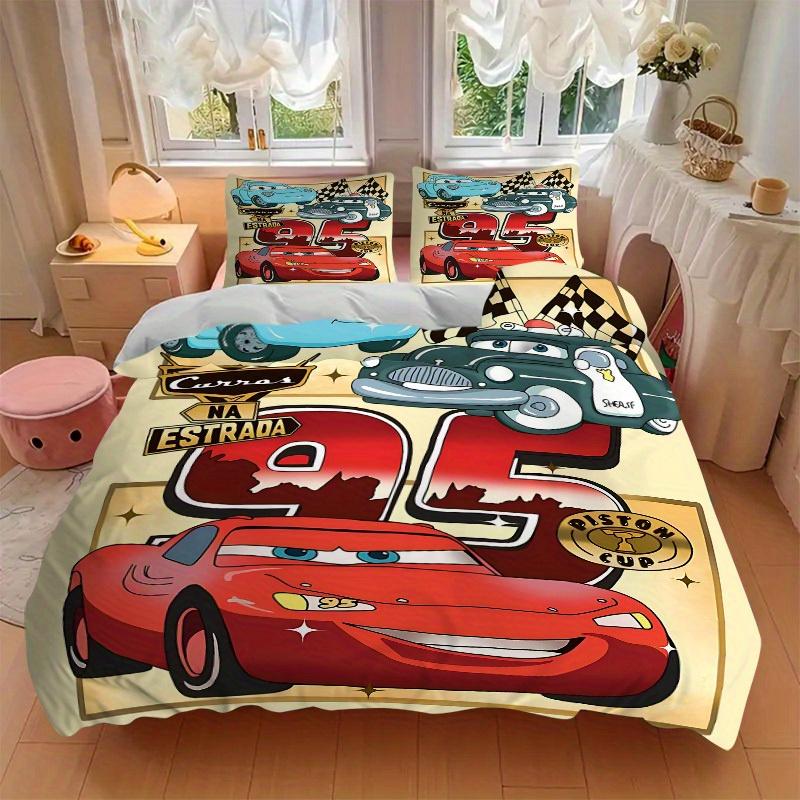 3pcs set Cars Racing1pc of quilt cover+2pcs of pillowcase, no core, print bedding, All Seasons Bedroom Setting018