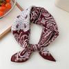 Paisley Flower Print Handkerchief Soft Cotton Linen Head Neck Scarves Hair Scarf Neckerchief Headscarves Square Scarf Headband