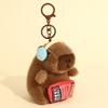 Cute Music Band Capybara Plush Keychain Toy Cartoon Capybara Soft Guinea Pig Fluffty Animal Doll for Backpack Birthday Valentine