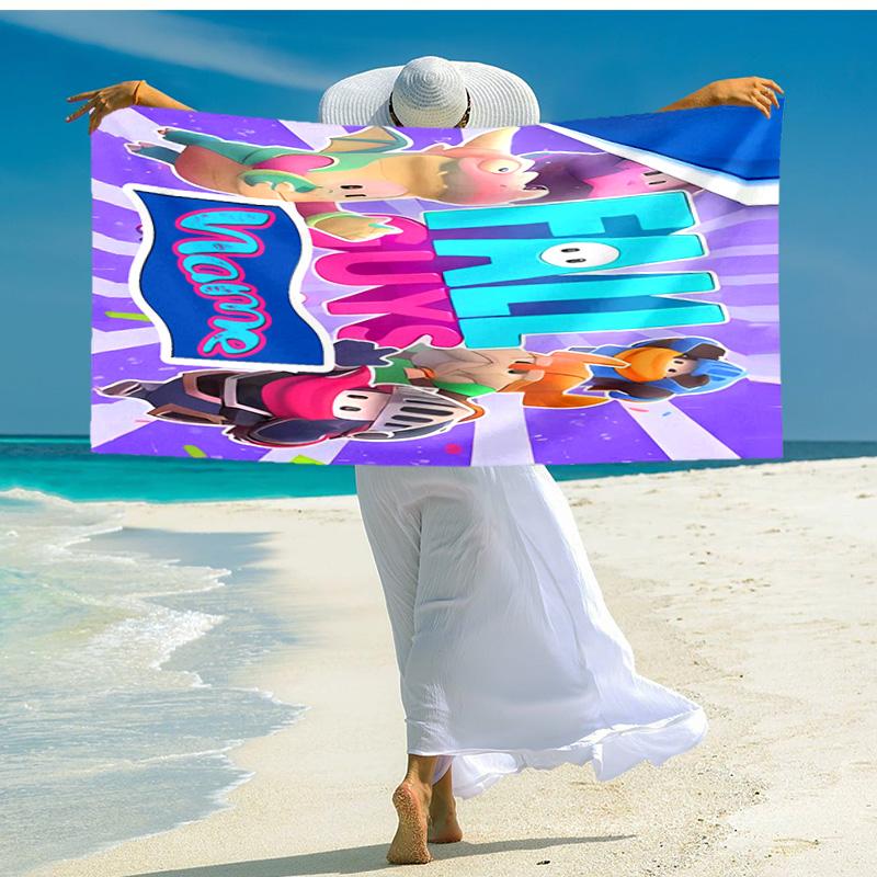 Personalized Customized Proof Beach Towel with Stumble Guys Pattern - Soft, Absorbent,quick-drying,perfect Swimming,camping&bathing