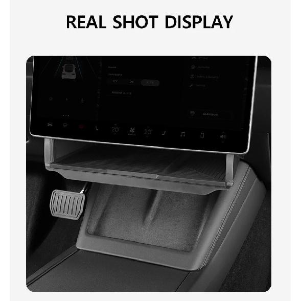 Under-Screen Storage Box For Tesla Model 3 Highland Hidden Fold Able Storage Box Car Storage Modification Parts Interior Design