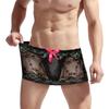 Men Lace Sheer Girly Underwear Sexy Sissy Pouch Panties Femboy Low Rise Bow Lingerie Skirted G-String T-Back Thong Gay Nightwear