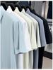 Men's High-End Ice Silk Short Sleeve Polo Shirt - Seamless Chinlon Spandex Turn-Down Collar Summer Top