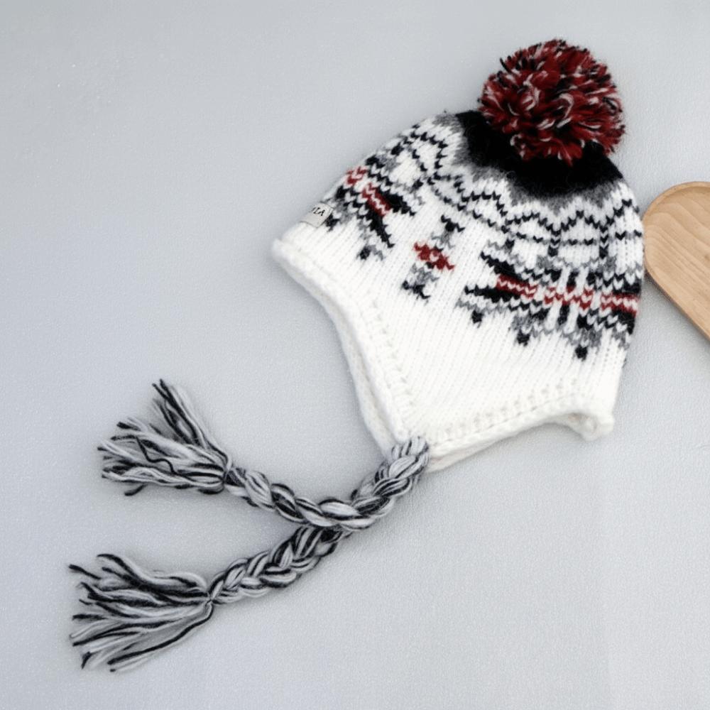 Weave Knitted Beanies Caps Jacquard Women Wool Cap Cute Ear Protection Cap Autumn Winter