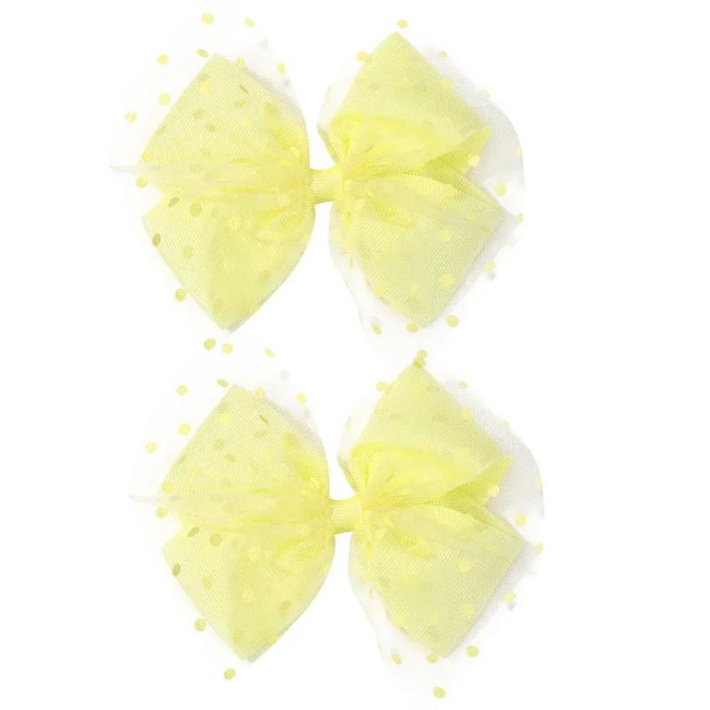 

2 шт. Банты для волос из органзы, заколки для девочек, нескользящие детские аксессуары для волос, милые принцессные заколки (2025 Новый) 1-3Y