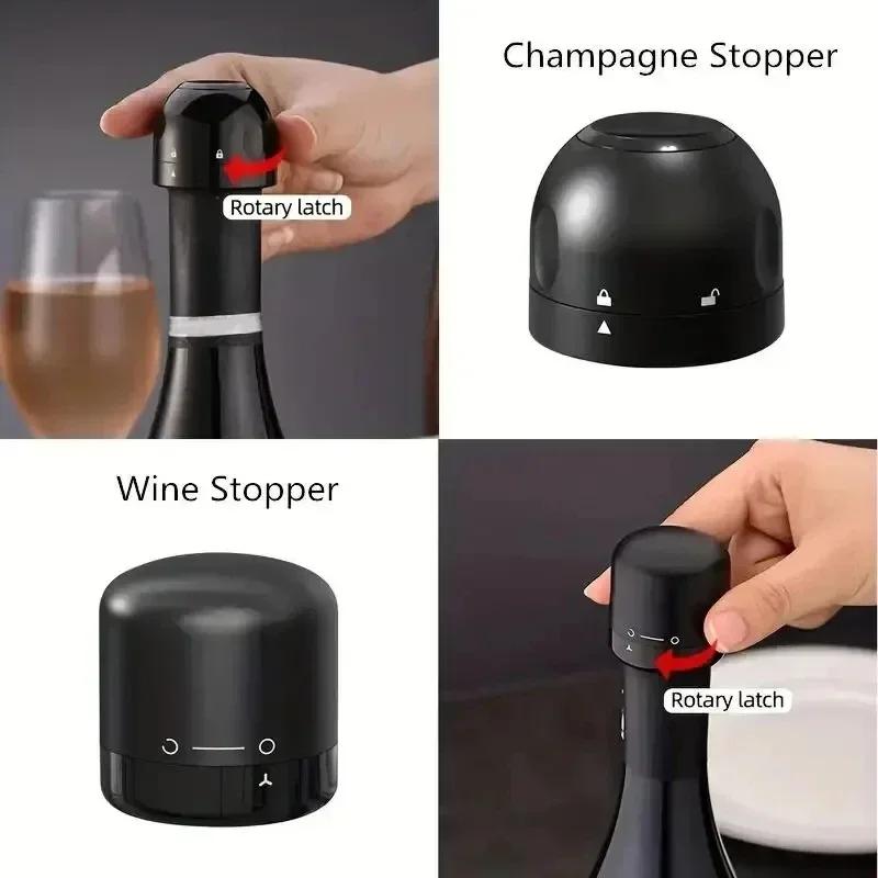 1pcs Vacuum Reusable Red Wine Corks Champagne Bottle Sealer Cap Stopper Set Leak-proof Fresh Keeper for Wine Plug Bar Tools