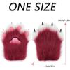 Faux Fur Plush Furry Cat Claw Gloves Animal Fox Paws Mittens