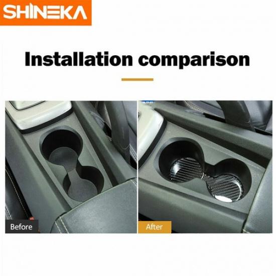 Soft Carbon Fiber Console Cup Holder Trim Mat Sticker For Chevy Camaro 2012-2015