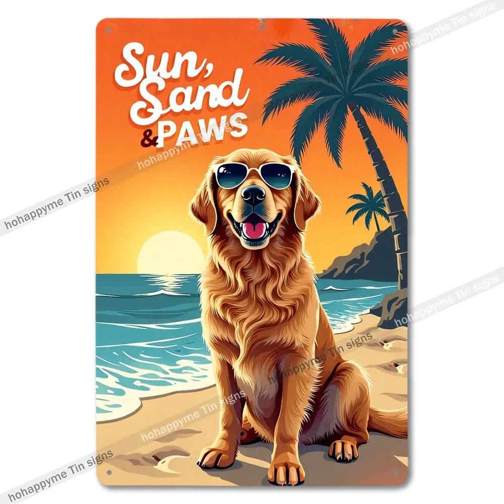 Vintage Cute Dog Themed Metal Tin Sign Retro Funny Puppy Wall Art Decor for Home Pet Shop Man Cave Rustic Iron Painting Plaque