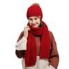 2PCS/Set Women Woolen Knitted Cap and Scarf Suit Lady Knitted Hat Muffler Set
