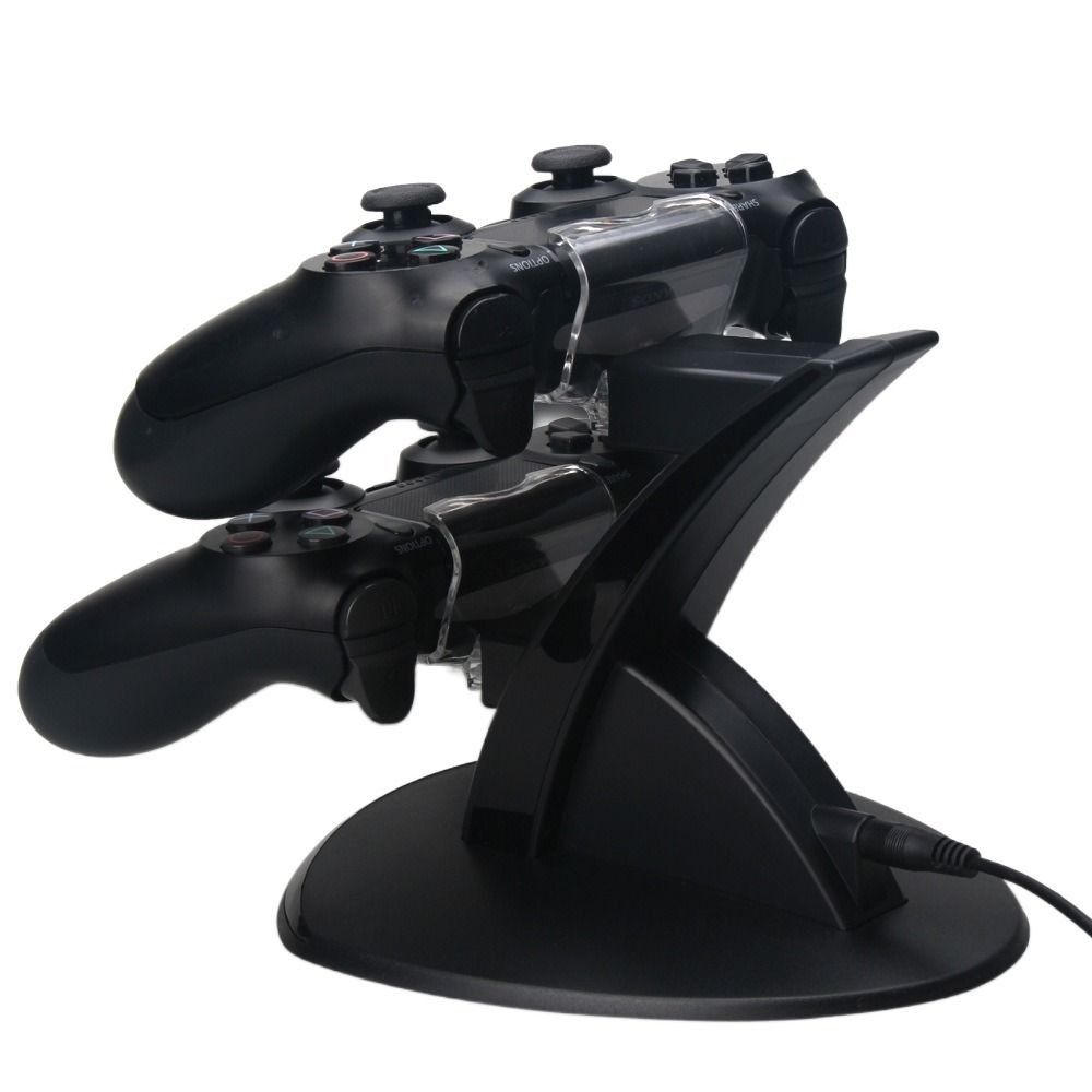 Black Dual USB Charger Stand Fast Charging Game Controller Stand Gamepads Charger  Game Controller