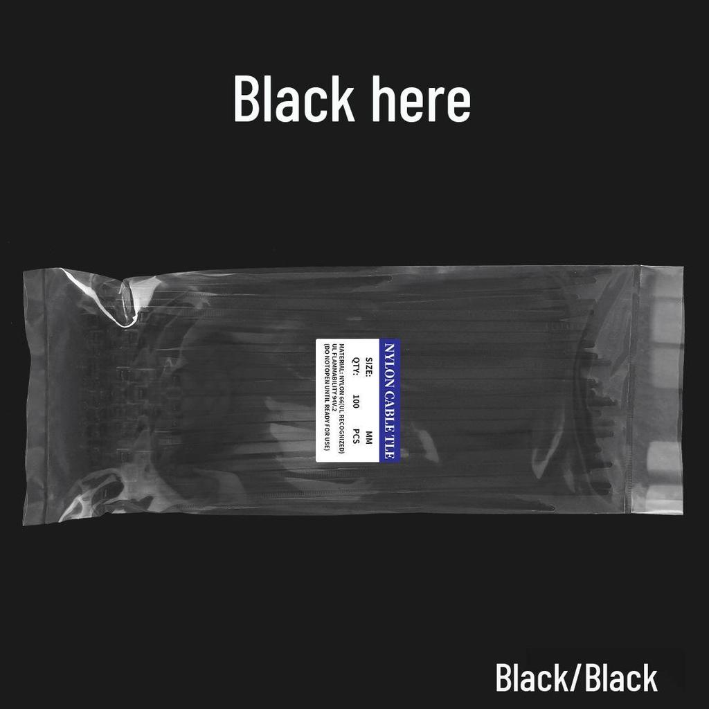 Nylon Industrial-Grade Self-Locking Cable Ties, 100-Pack